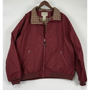 Vtg Ll Bean Mens Windbreaker Jacket Size XXL Red Full Zip Nylon Camping Outdoors